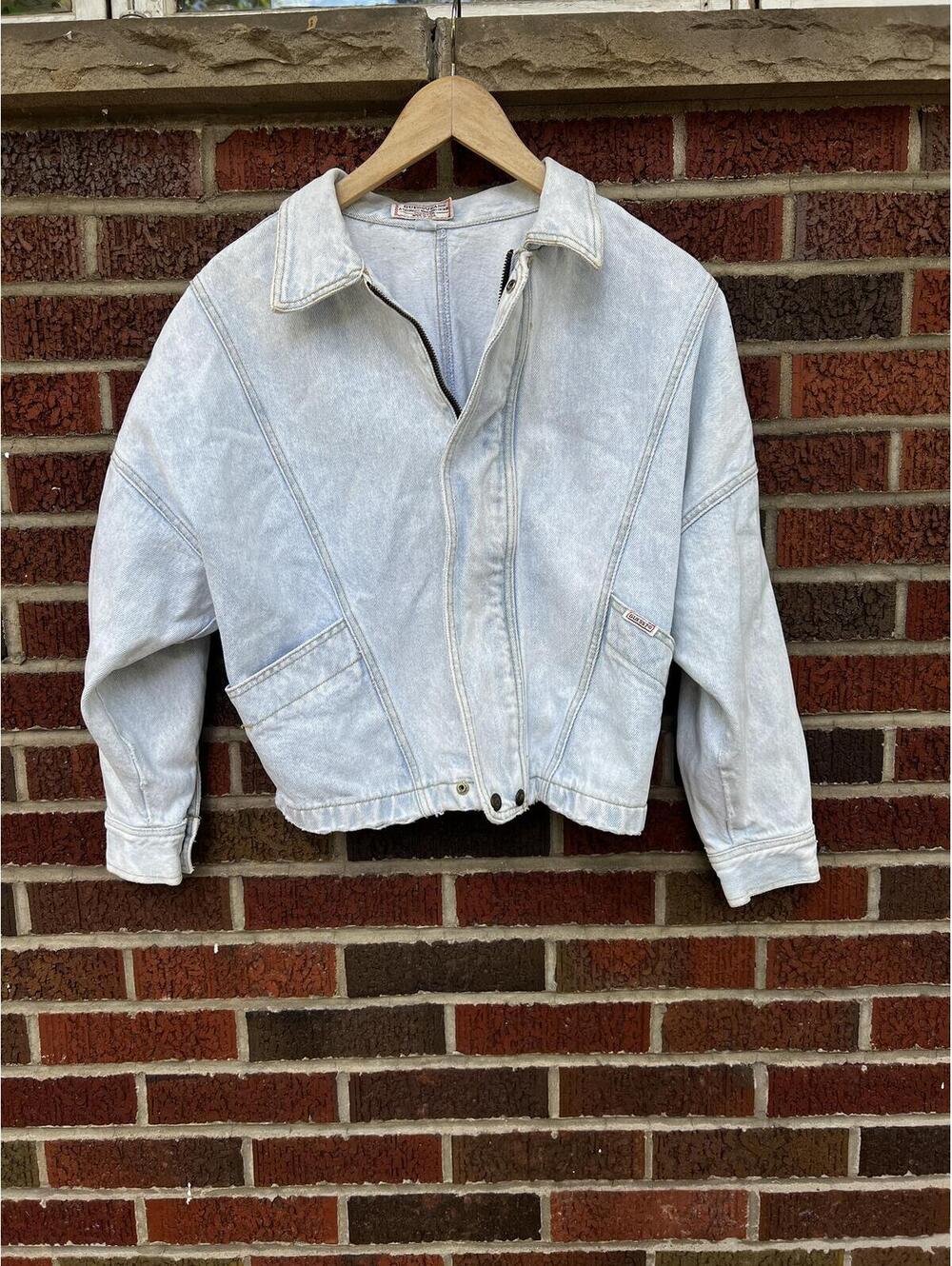 Guess Jeans Vintage Light Denim Full Zip Up Denim Jacket